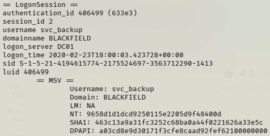 Service Account Hash