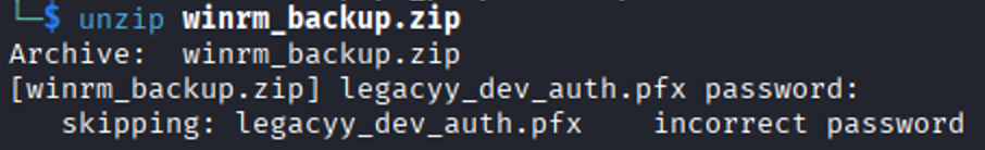 Zip Password Error